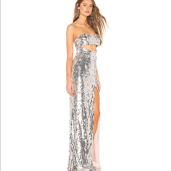 NWOT Majorelle Carmona Maxi Dress in Silver Size Medium - Picture 3 of 5